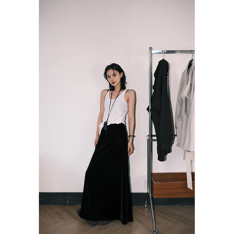 JCCC影子【云朵裙】百搭显瘦丝绒A版半身裙JE3KOQ12