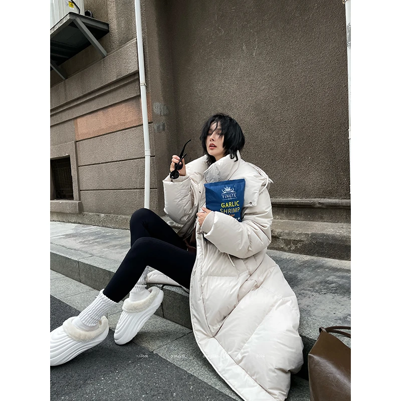 JCCC影子【软欧】新国标90白鸭绒 长款可拆卸连帽羽绒服JE4IYD10