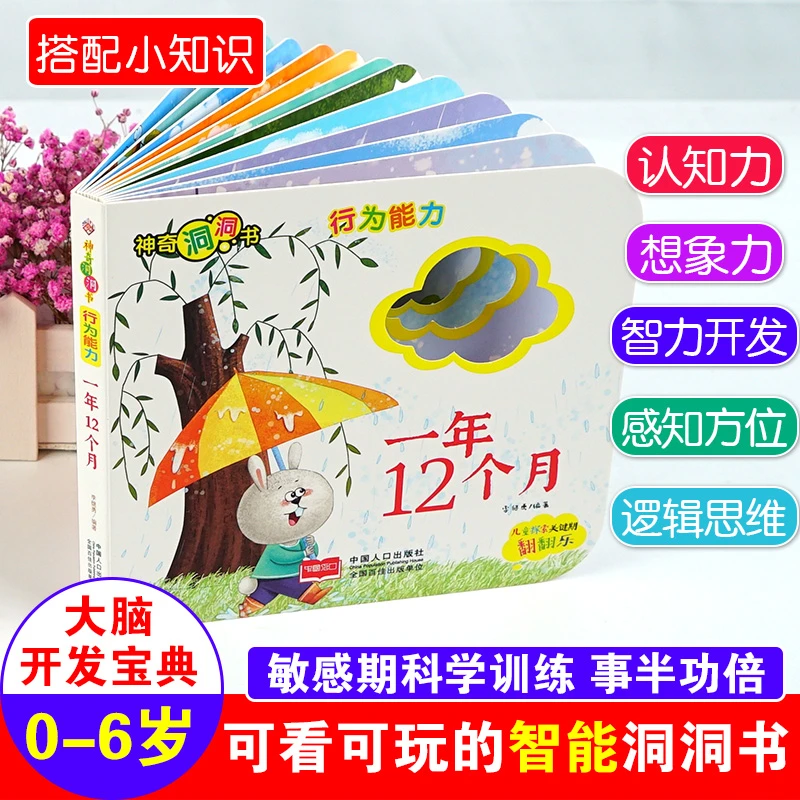 神奇洞洞书-行为能力：一年12个月/幼儿启蒙探索认知关键期翻翻乐