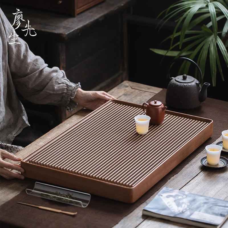 廖先生电木茶盘黄金料单向新款排水原胚素盘茶台家用黄料干泡台