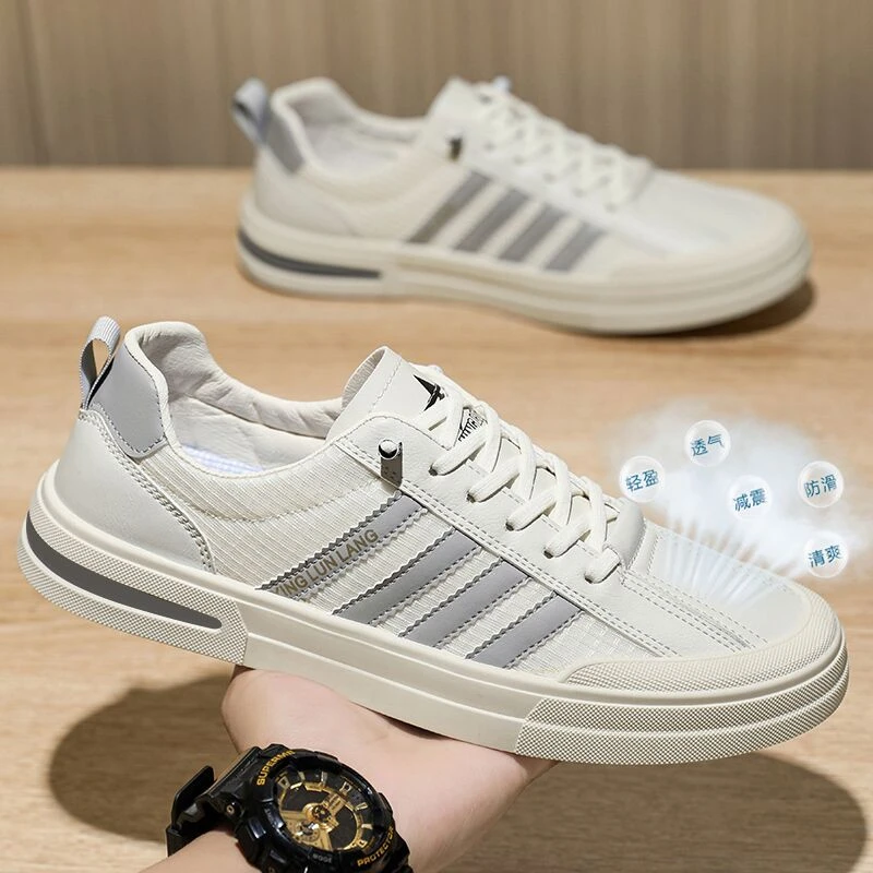 夏季男士透气男鞋网鞋小白鞋潮流百搭一脚蹬布鞋板鞋休闲鞋子男款