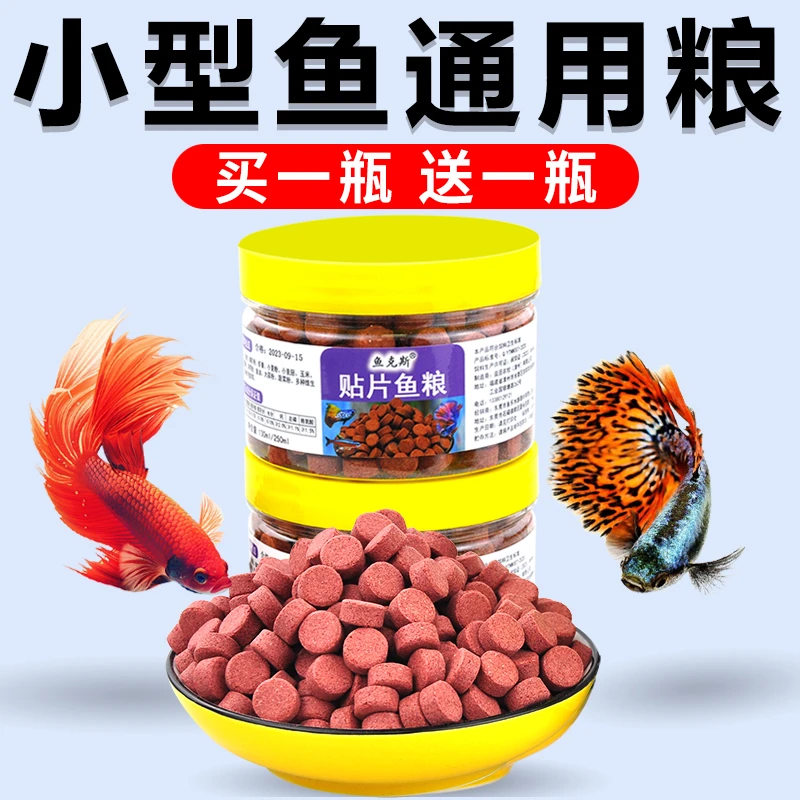 贴片鱼食小型鱼孔雀鱼鱼粮灯科斗鱼观赏鱼热带鱼饲料通用型丰年虾