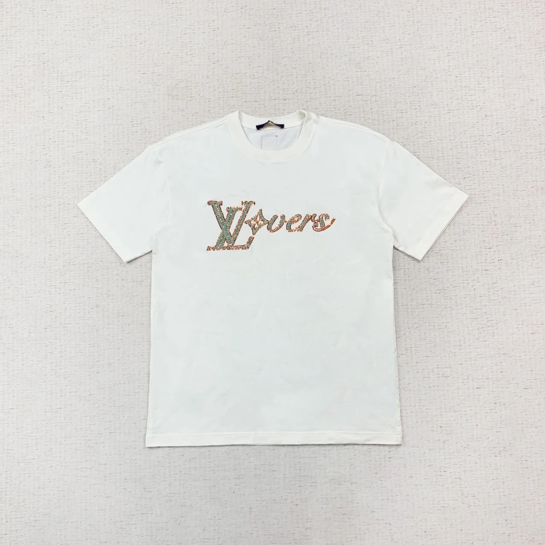 全新未使用 LOUIS VUITTON lv 串珠logo印花短袖m码编码xb2363