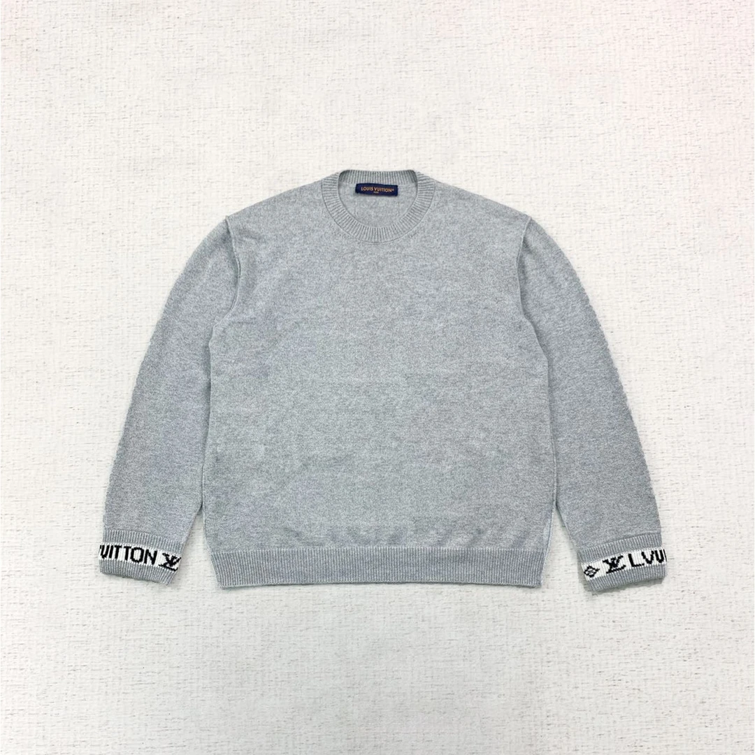 全新未使用  LOUIS VUITTON lv 经典logo针织卫衣l码编码xb2913