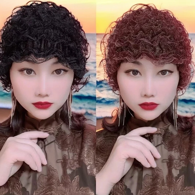 洋气薄款包头帽盖白发显年轻洋气网红帽蕾丝显发量多盖皱纹四季帽