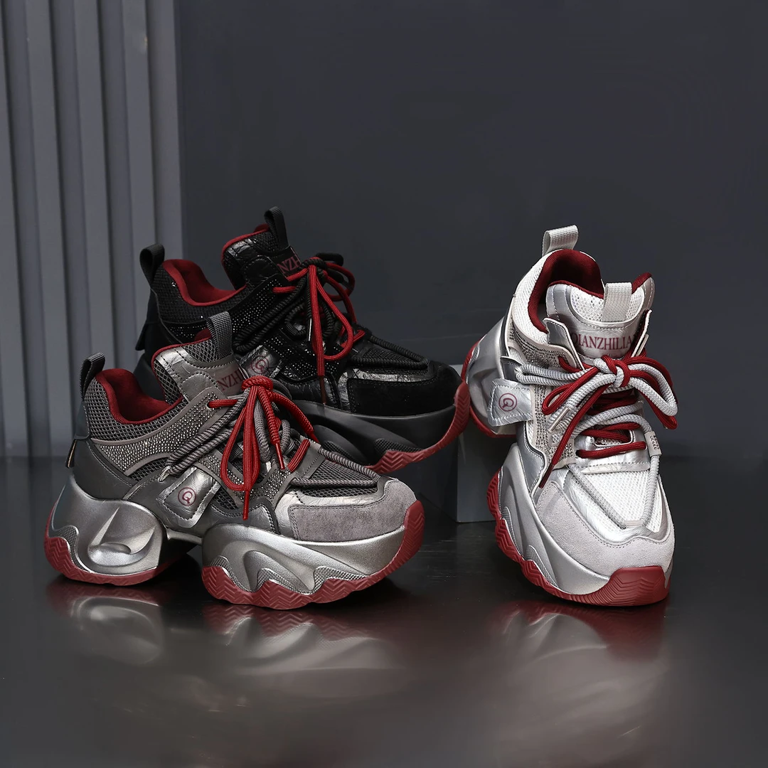 千之恋现货增高6CM2024早秋休闲时尚百搭高级感厚底气质女鞋8203