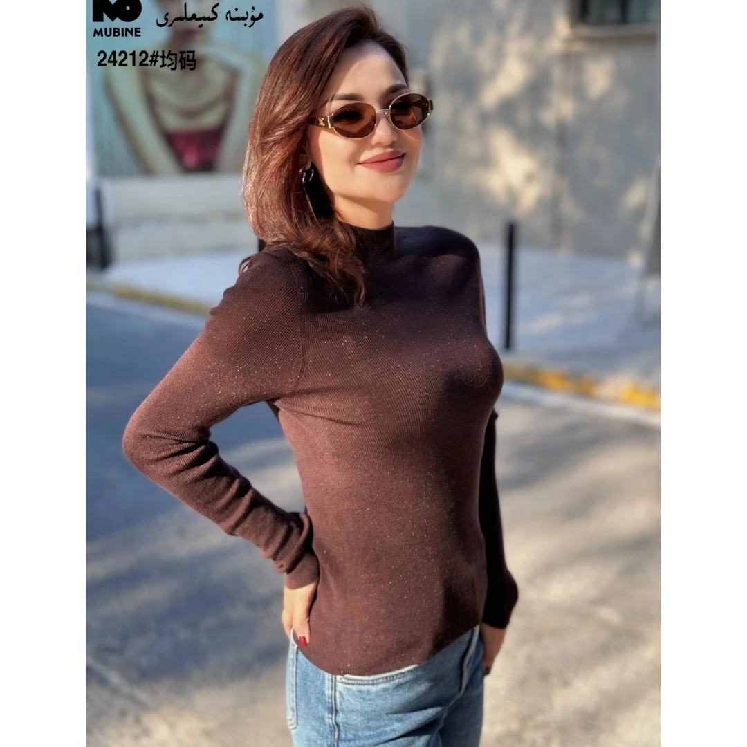 穆碧娜穆碧娜七色羊毛打底毛衣