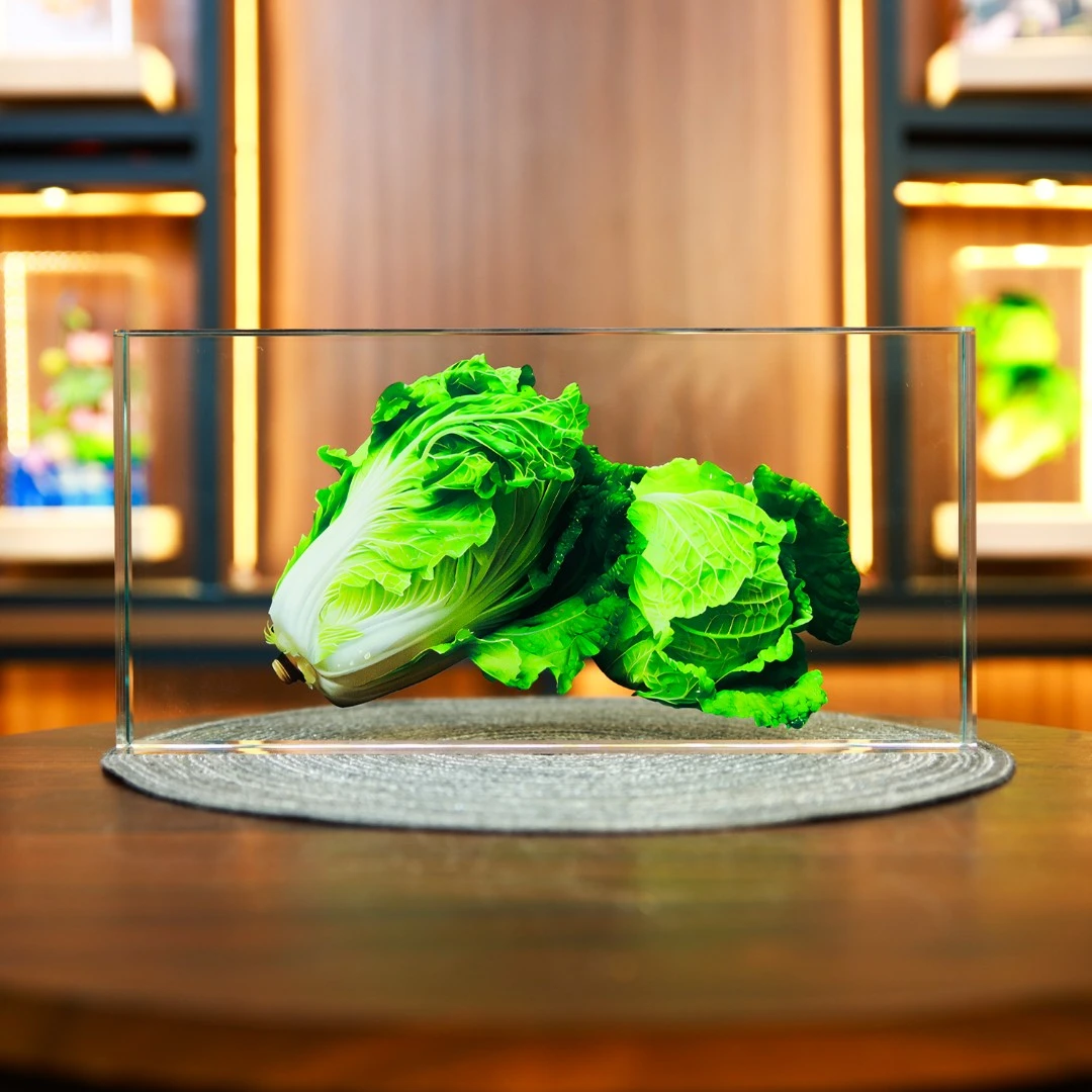 【内雕白菜】发光水晶砖摆件创意装饰品生日礼物酒柜客厅玄关艺术品