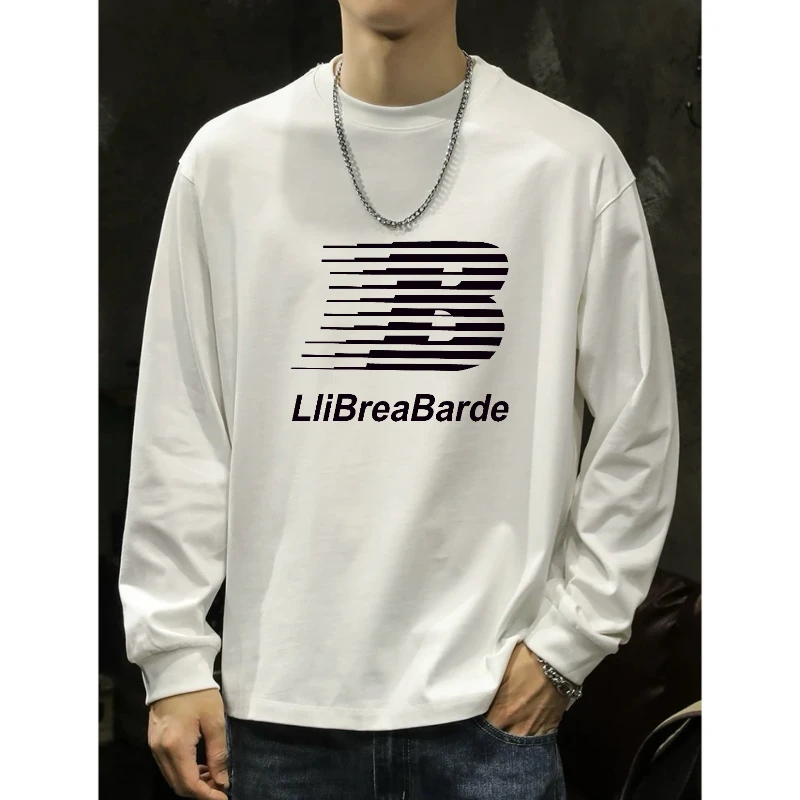 2024新款潮牌男士重磅纯棉长袖T恤秋季美式宽松百搭上衣ins打底衫