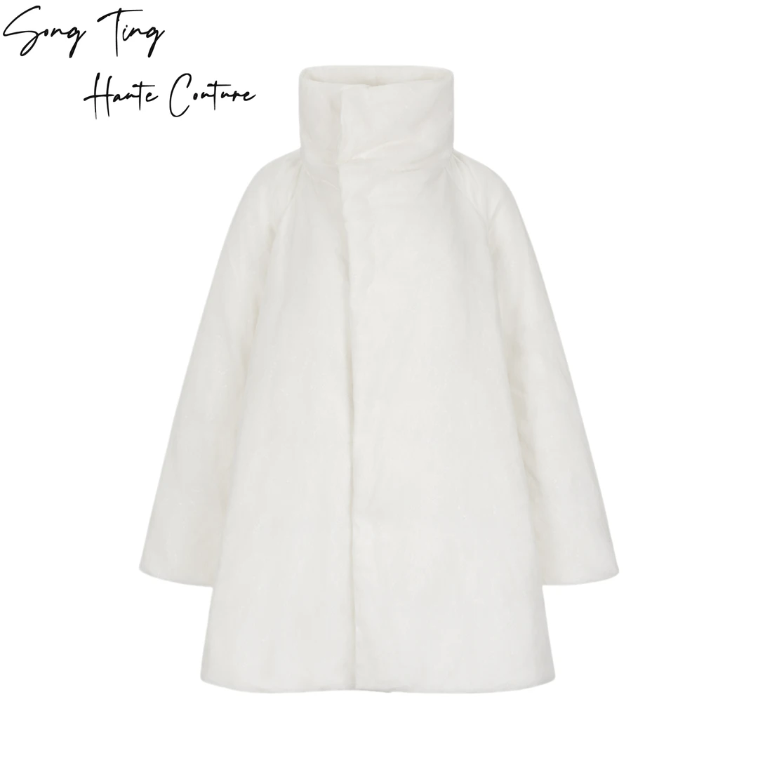 「高定系列」SONG TING 婚纱面料中长款羽绒服 24112707（891A701）