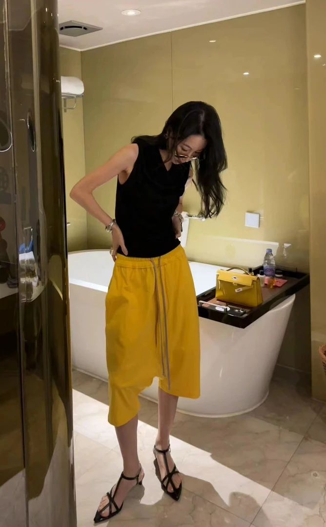 SONG TING 小众艺术柠檬精短裤