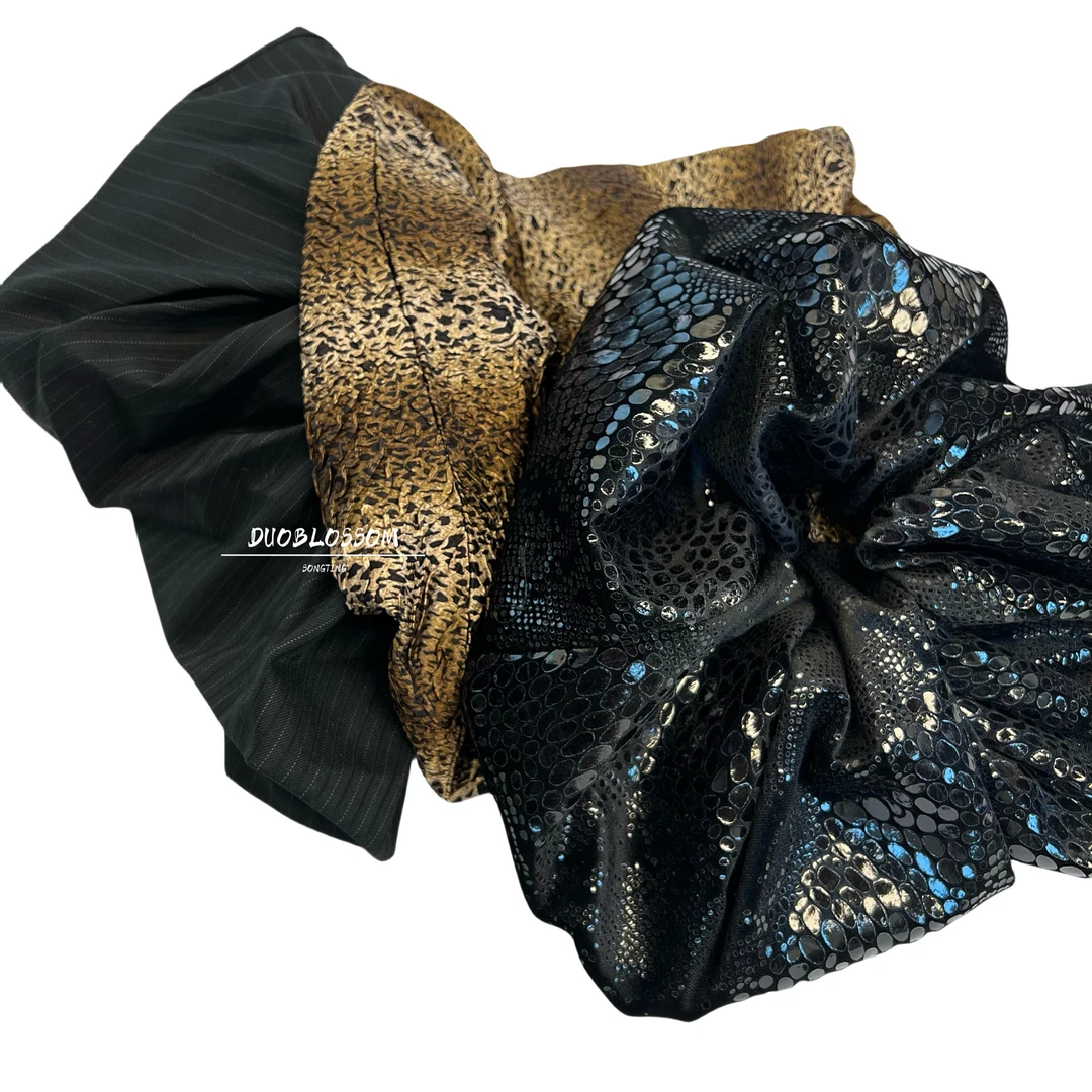 SONG TING 小众艺术发圈亮片发圈蛇纹发圈条纹发圈(2403008))