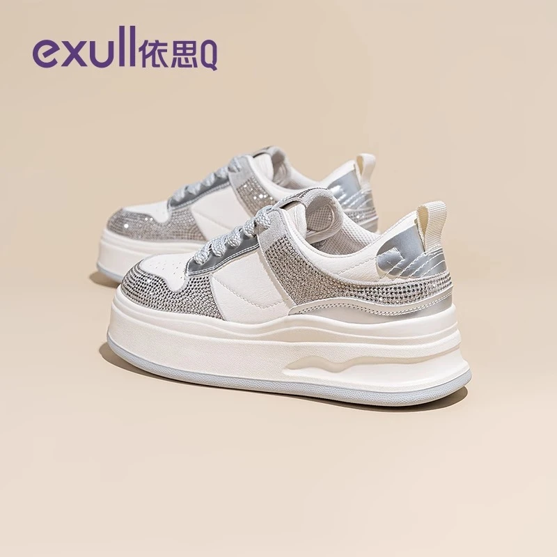 依思Q潮流厚底小白鞋女款2025年秋季新款增高运动休闲板鞋子女鞋