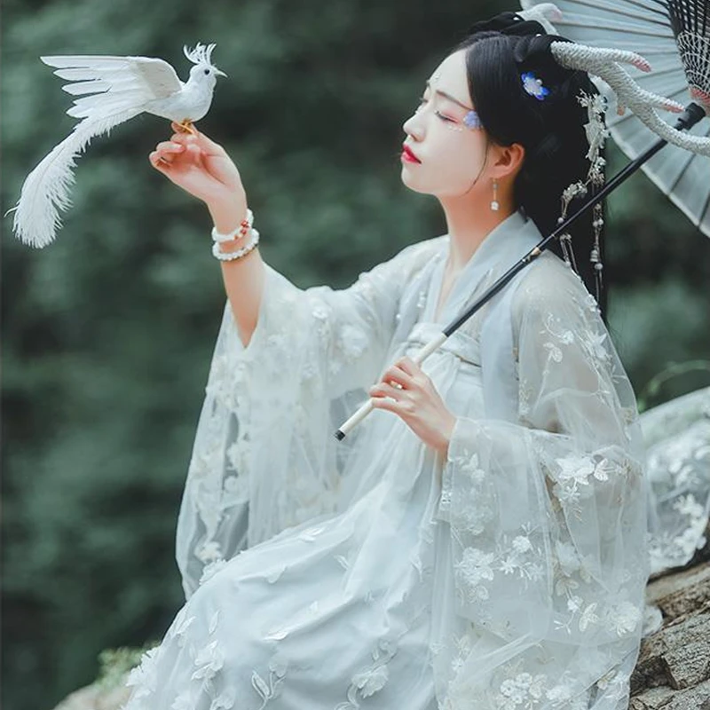 明月光汉服女中国风超仙古装学生大袖衫齐胸襦裙古风女装秋冬长款