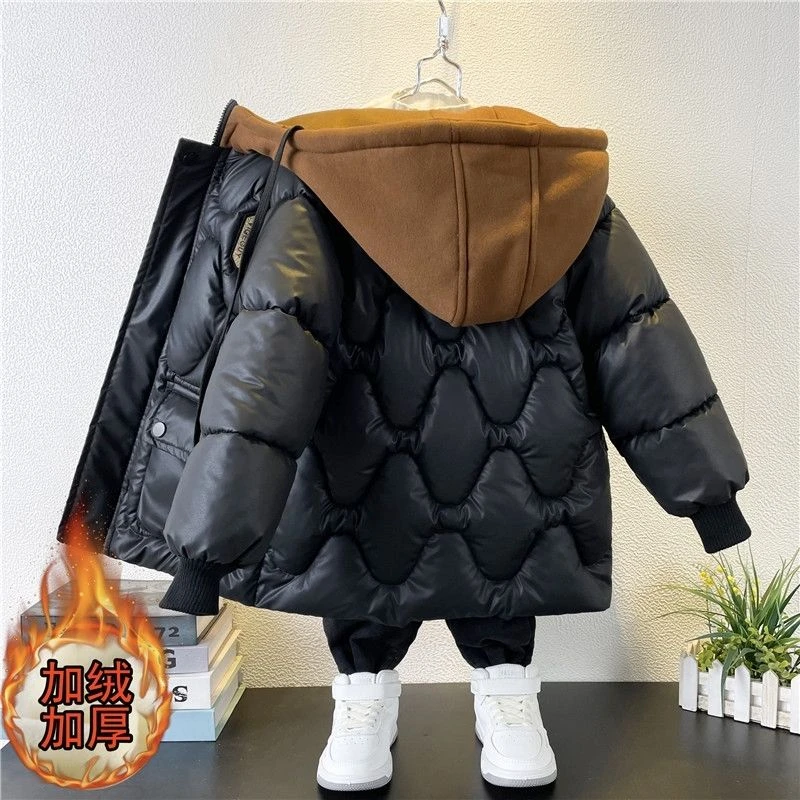 男童服冬季新款洋气儿童羽绒衣加绒加厚男孩袄冬装外套