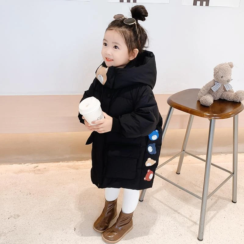 女童中长款爆款服冬装新款韩版宝宝儿童加厚潮小童防风外套