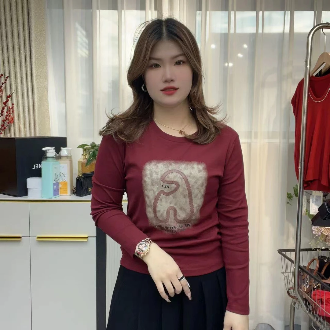 小鑫肝@秋款现货浮力重工图案刺绣印花百搭休闲版长袖T恤 811