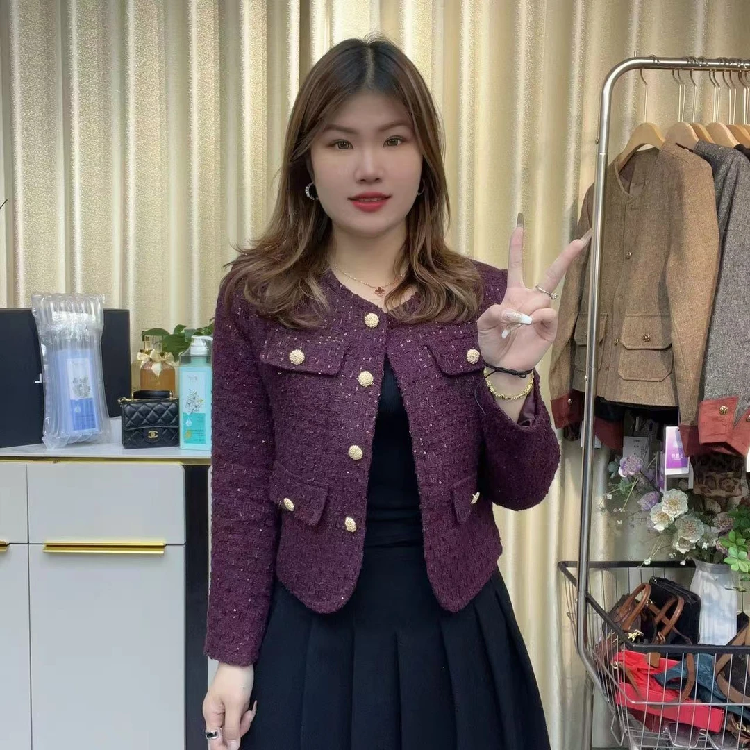 小鑫肝@秋季新款重工高货带扣小香风气质百搭修身短外套 6813