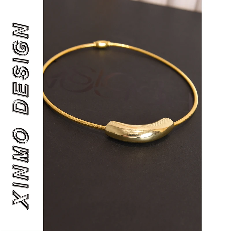 铜项链 【XINMO买手店】小众简约气质时尚素款复古项圈S23081904