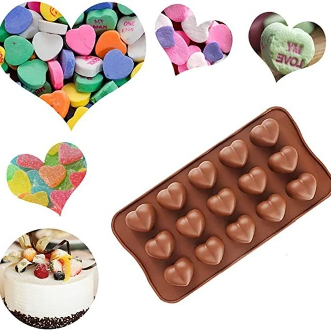 家用制冰网红爱心模具diy烘焙布丁果冻做白凉硅胶卡通模具无毒
