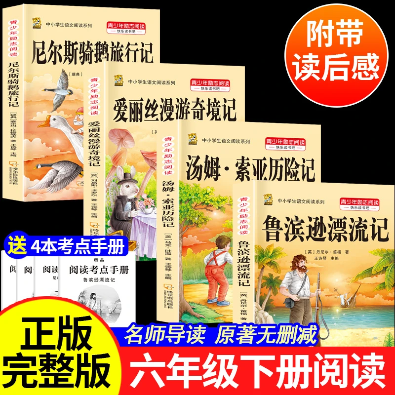 鲁滨逊漂流记六年级下册必读课外书爱丽丝漫游奇境记快乐读书吧