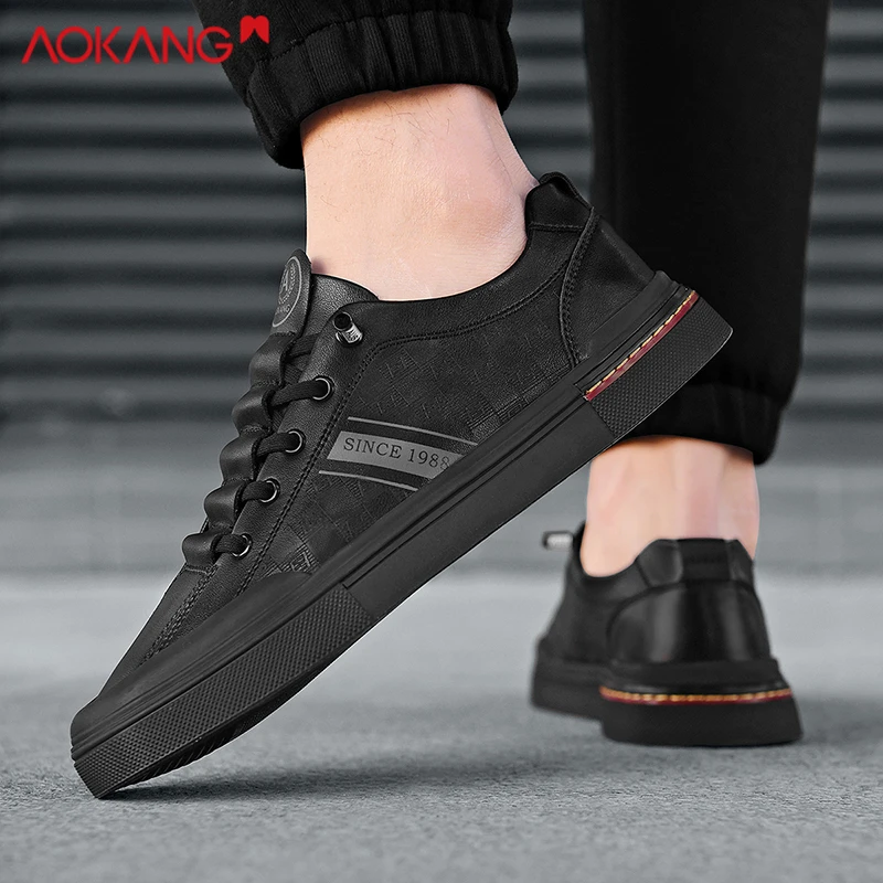 Aokang/奥康2025年秋季新款百搭休闲板鞋防滑耐磨一脚蹬潮鞋男