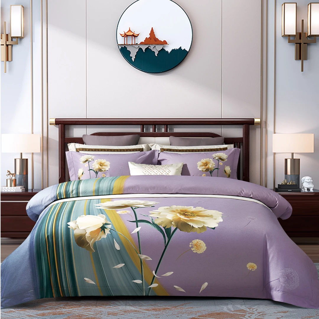 【不老的爷爷家居】高级轻奢全棉大坂印花四件套—蝶舞轻盈亲肤加厚