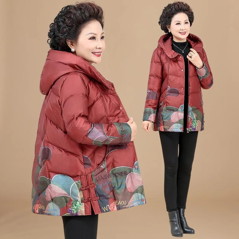 中老年人棉服女中长版妈妈秋冬装外套加肥加大码奶奶冬季棉袄加厚