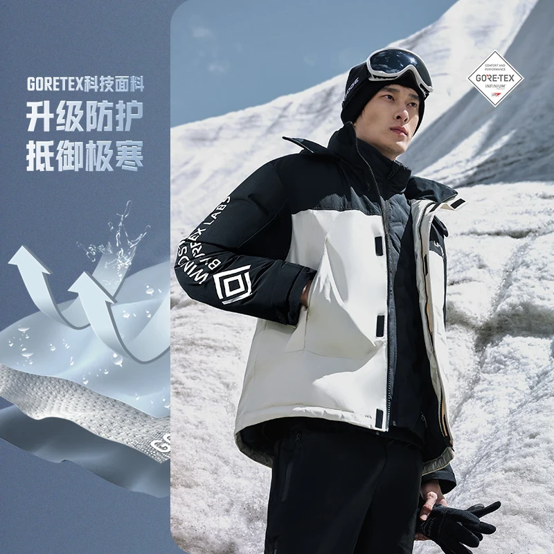 【火锅羽绒服】李宁防水防雪冬季男女防风透气鸭绒羽绒服AYMT321