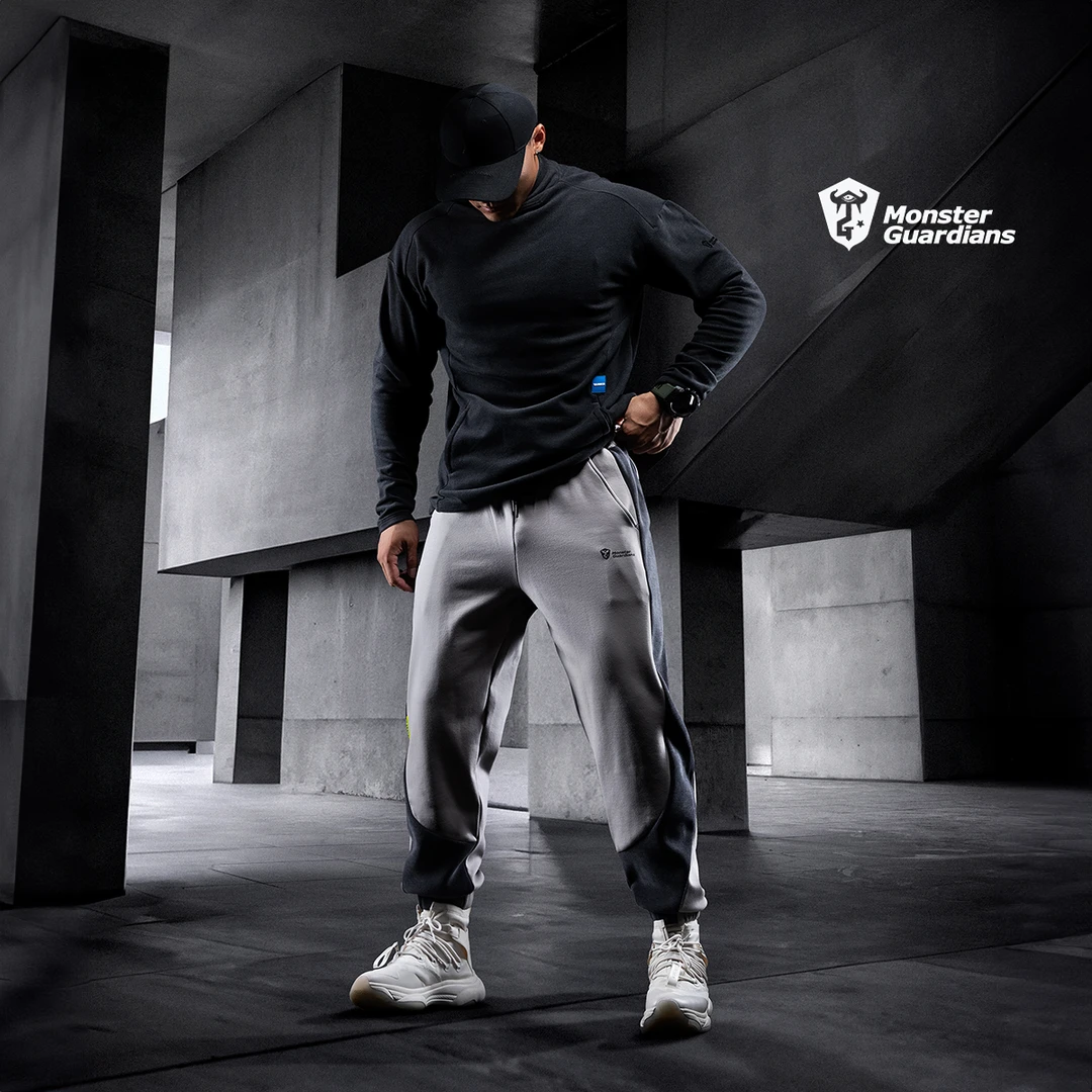 Monster Guardians 勇者无畏系列秋冬男子加绒束脚运动卫裤保暖