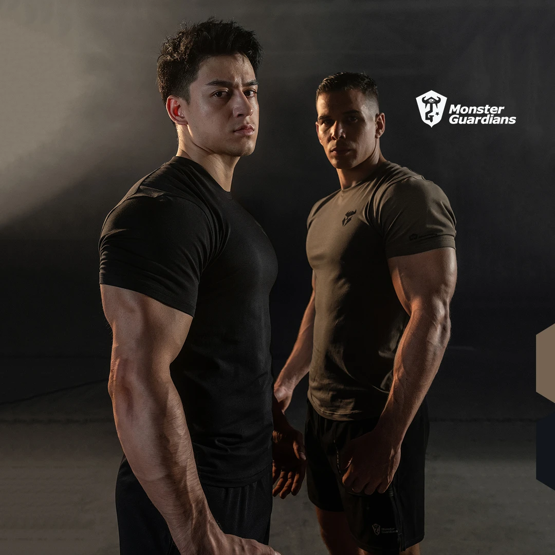 MonsterGuardians斯巴达硬核印花夏季健身房吸湿排汗训练健身短袖