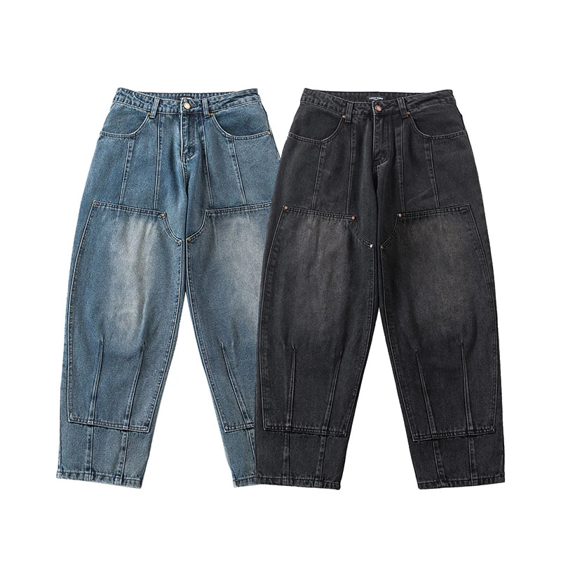 2025春夏季美式复古重磅14盎司水洗伐木牛仔裤休闲宽松百搭男女