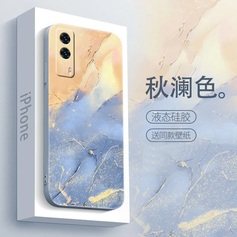 适用iQOOz5x手机壳水彩防摔硅胶软壳男款镜头全包个性新保护套ins