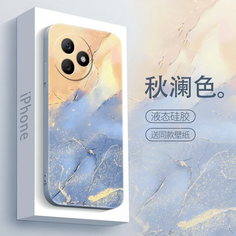 适用荣耀x50i+手机壳防摔X50i全包水彩高级感保护套男款硅胶