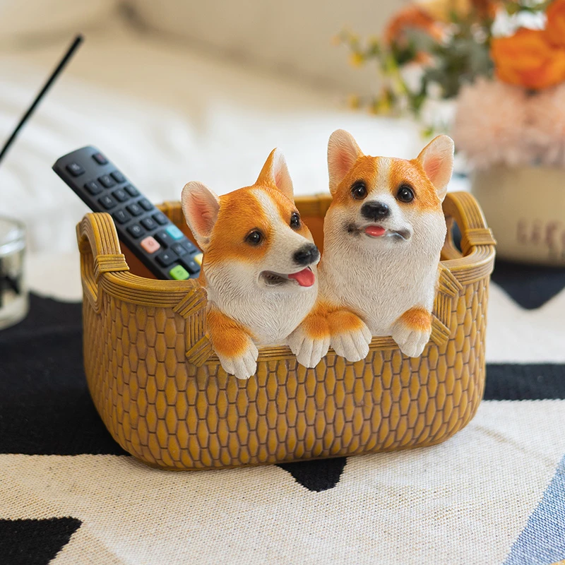 泉瀚放钥匙的摆件创意客厅可爱狗狗杂物进门零食遥控器收纳盒卡通