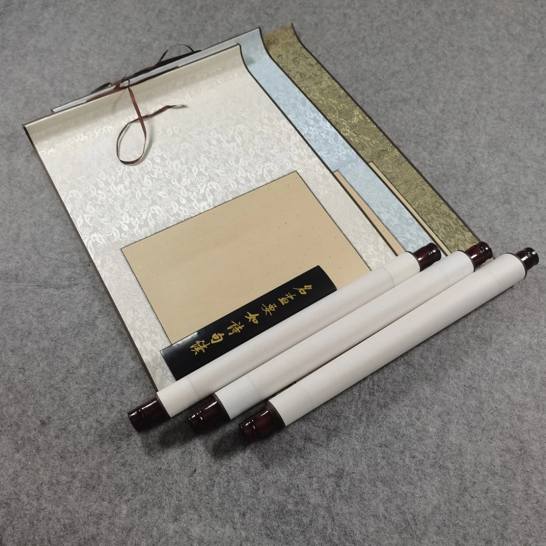 【立轴-仿古画芯】四尺对开宣纸画轴精选全绫装裱毛笔书法国画生宣