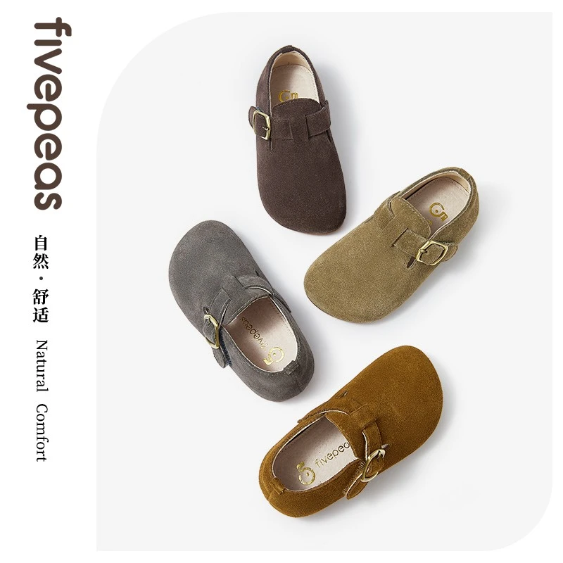 源于丹麦•五粒豆女童皮鞋软底儿童单鞋四季鞋子宝宝复古勃肯鞋893