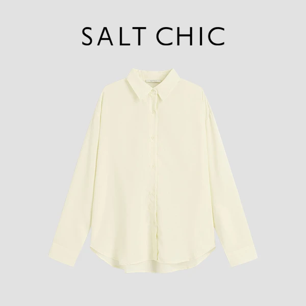 SALT CHIC盐执 “素色心情”纯色净版休闲时尚宽松衬衫W2BC30028-a2