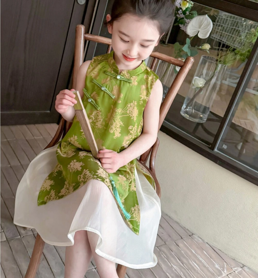 [慕熙】女童小国风连衣裙2024夏季新款儿童轻奢夏季国风连衣裙