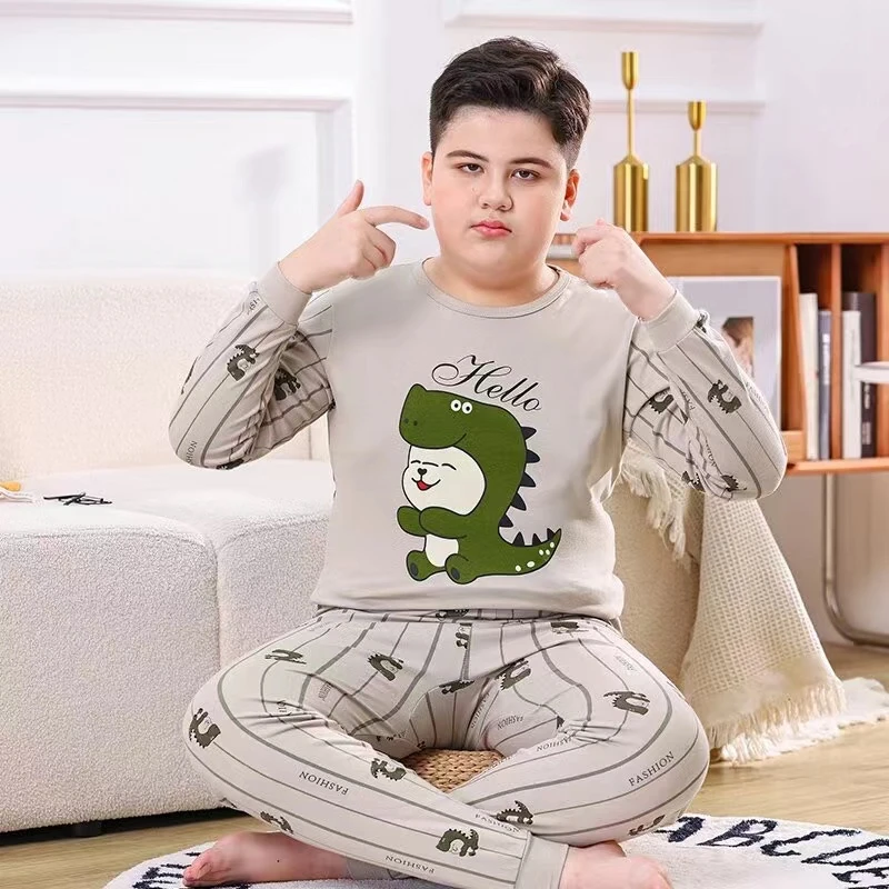 加肥加大胖宝胖童纯棉全棉家居服套装卡通纯棉睡衣
