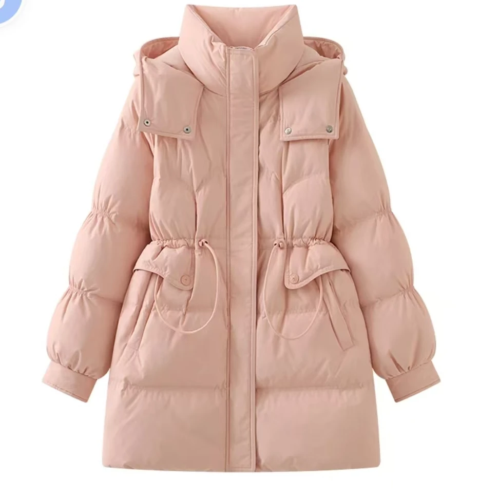 【Real&CTC】六防中款羽绒服时尚休闲连帽宽松收腰加厚保暖冬季