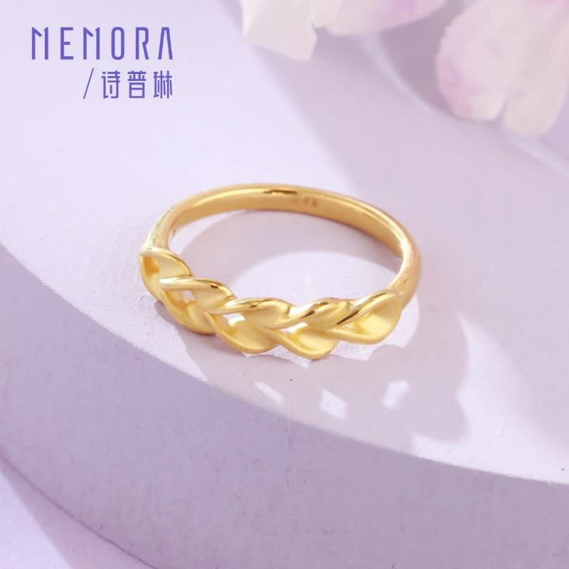 黄金戒指足金硬金简约时尚轻奢设计感原创百搭气质通勤LR4194