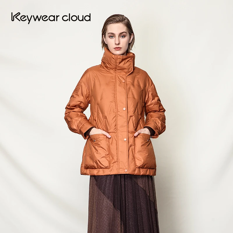 Keywearcloud奇威休闲直身一手长系带羽绒服