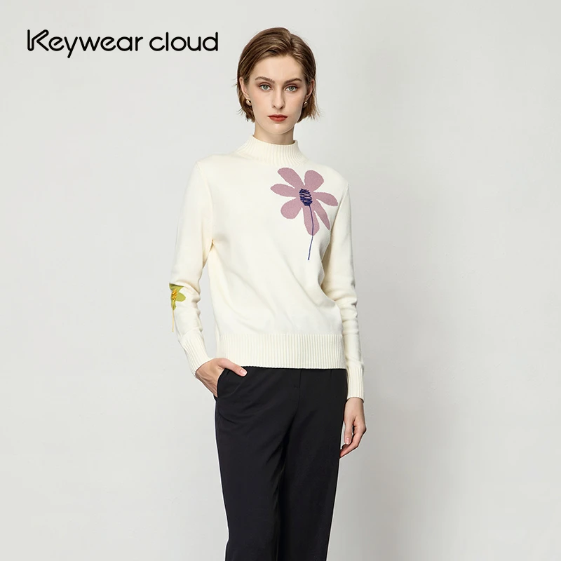 Keywearcloud奇威冬季半高领毛衣打底针织衫上衣