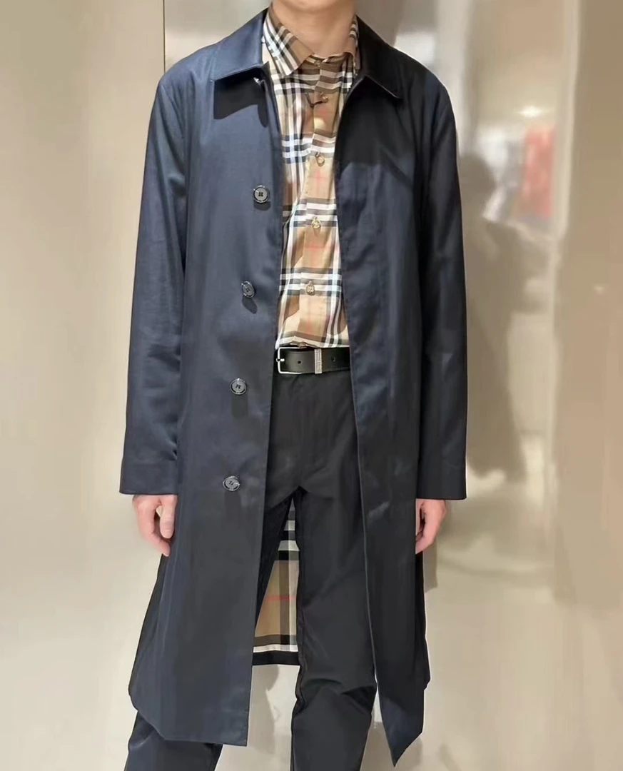 全新未使用 BURBERRY/博柏利 男士长款单排扣风衣 中长款