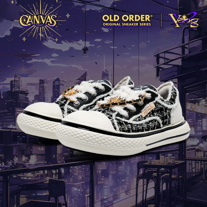 OLD ORDER-Canvas乌黑天鹅BlackSwan小香风黑色增高鞋大头鞋