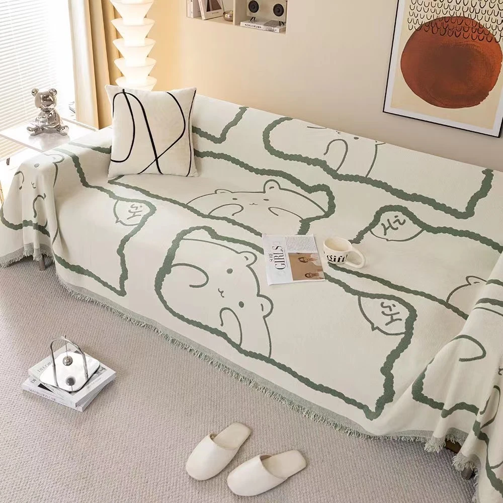 【小熊】升级款雪尼尔沙发巾四季通用型沙发巾高级感防滑厚实不粘毛