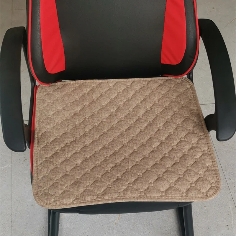 办公坐垫防滑正方形久坐屁垫椅垫四季亚麻家用老板椅简约通用凳垫