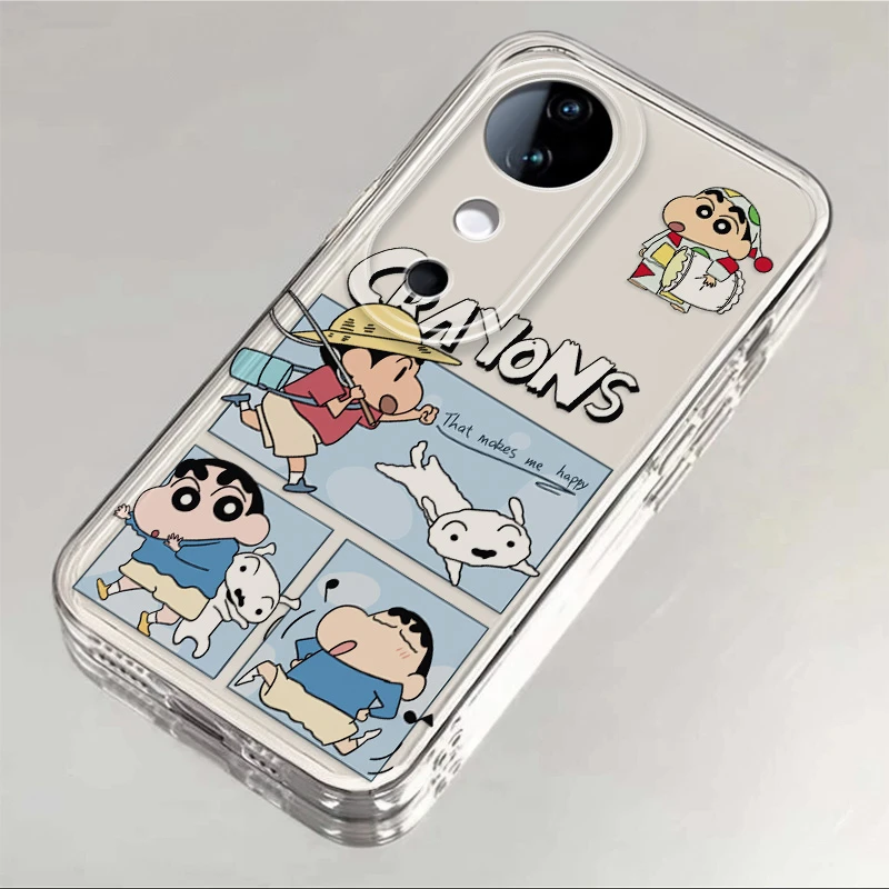 vivoS19Pro适用手机壳蜡笔小新秋游卡通透明全包软硅胶防摔保护套