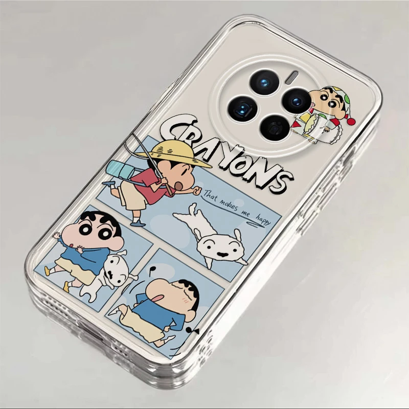 华为mate50适用手机壳蜡笔小新秋游卡通透明全包软硅胶防摔保护